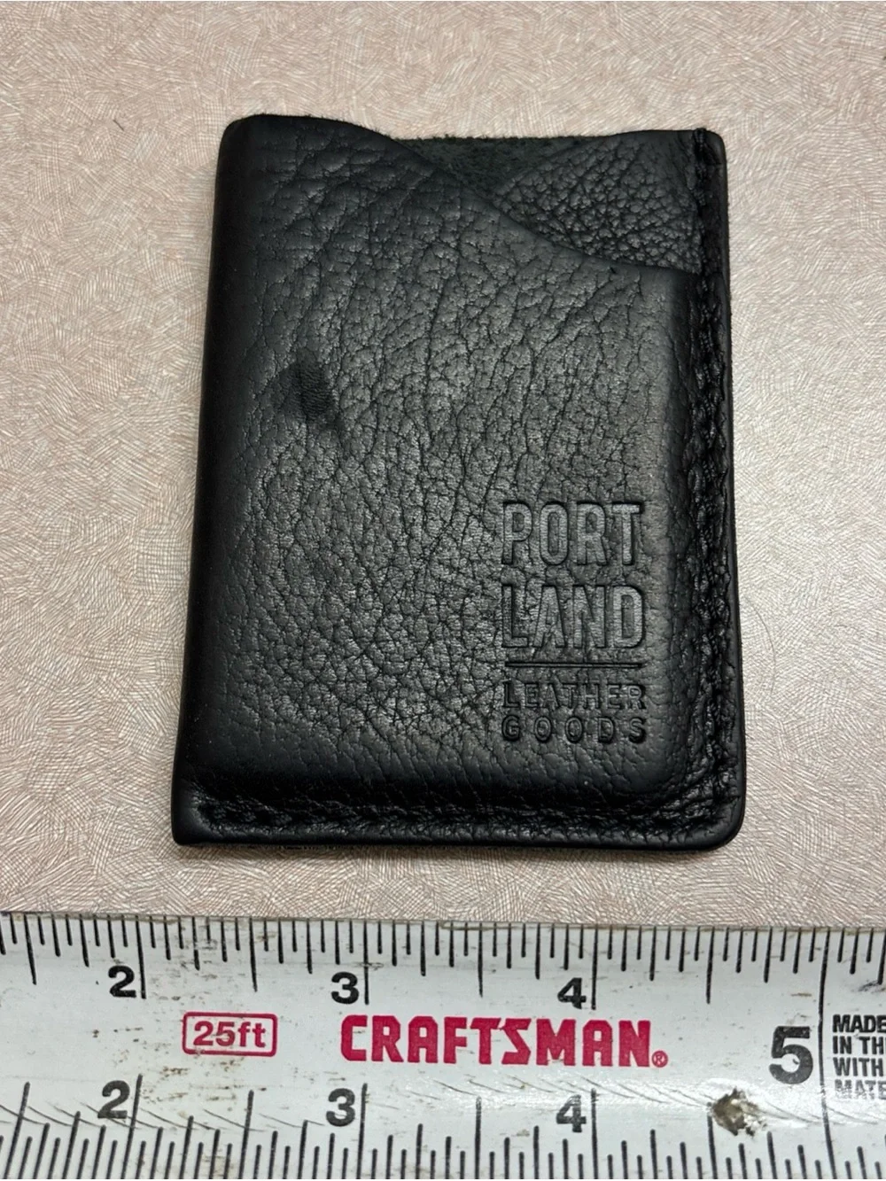 Portland Leather Goods Black Minimalist Full Grain Leather Wallet Card Holder